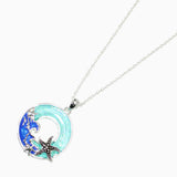 102598, STARFISH GLITTER ACETATE PENDANT NECKLACE