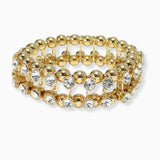 102599, BALL ACCENT CRYSTAL RHINESTONE STRETCH BRACELET