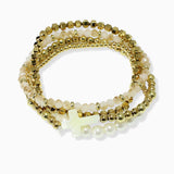 102602, CROSS MULTI LAYERED BEADED STRETCH BRACELET