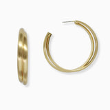 102610, DOUBLE LINE METAL ROUND HOOP EARRING