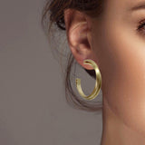 102611, DOUBLE LINE METAL ROUND HOOP EARRING