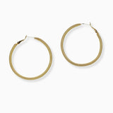 102613, SPRING ROUND METAL HOOP EARRING
