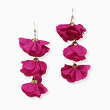 102615, FLOWER FABRIC DROP DANGLE EARRING