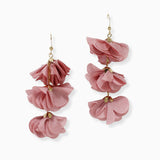 102615, FLOWER FABRIC DROP DANGLE EARRING