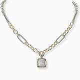 102623, 14K GOLD PLATED, MICRO PAVE CUBIC ZIRCONIA DESIGNER INSPIRED NECKLACE