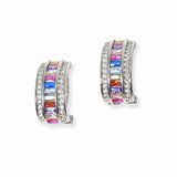 102639, BAGUETTE CUBIC ZIRCONIA DESIGNER INSPIRED EARRING