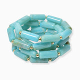 102643, CELLULOID ACETATE MULTI LAYERED STRETCH BRACELET