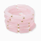102643, CELLULOID ACETATE MULTI LAYERED STRETCH BRACELET