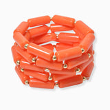 102643, CELLULOID ACETATE MULTI LAYERED STRETCH BRACELET