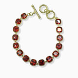 102646, 14K GOLD PLATED, CUBIC ZIRCONIA DESIGNER INSPIRED TOGGLE BRACELET