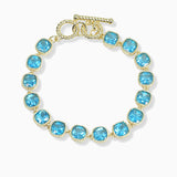 102646, 14K GOLD PLATED, CUBIC ZIRCONIA DESIGNER INSPIRED TOGGLE BRACELET