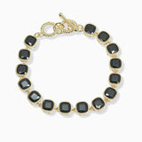 102646, 14K GOLD PLATED, CUBIC ZIRCONIA DESIGNER INSPIRED TOGGLE BRACELET