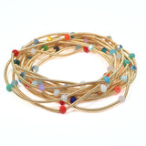 102673, BEAD ACCENT MULTI LAYERED STRETCH BRACELET