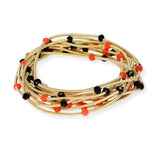 102673, BEAD ACCENT MULTI LAYERED STRETCH BRACELET GAME DAY COLORS