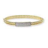 102700, 14K GOLD PLATED, MICRO PAVE CUBIC ZIRCONIA DESIGNER INSPIRED BRACELET