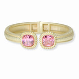 102702, CUBIC ZIRCONIA ACCENT DESIGNER INSPIRED HINGED BRACELET