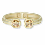 102702, CUBIC ZIRCONIA ACCENT DESIGNER INSPIRED HINGED BRACELET