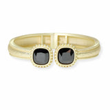 102702, CUBIC ZIRCONIA ACCENT DESIGNER INSPIRED HINGED BRACELET