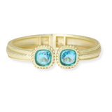 102702, CUBIC ZIRCONIA ACCENT DESIGNER INSPIRED HINGED BRACELET