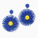 102713, RAFFIA FLOWER DANGLE EARRING
