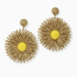 102713, RAFFIA FLOWER DANGLE EARRING