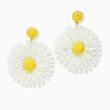 102713, RAFFIA FLOWER DANGLE EARRING