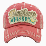 102716, "SUNSHINE & WHISKEY" WASHED VINTAGE BALL CAP