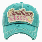 102716, "SUNSHINE & WHISKEY" WASHED VINTAGE BALL CAP