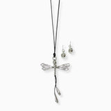 102717, DRAGONFLY LONG PENDANT NECKLACE