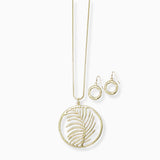102718, ROUND LEAF LONG PENDANT NECKLACE