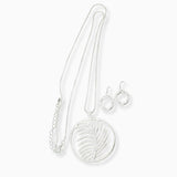 102718, ROUND LEAF LONG PENDANT NECKLACE
