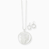 102718, ROUND LEAF LONG PENDANT NECKLACE