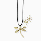 102720, HAMMERED DRAGONFLY LONG PENDANT NECKLACE