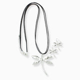 102720, HAMMERED DRAGONFLY LONG PENDANT NECKLACE