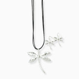 102720, HAMMERED DRAGONFLY LONG PENDANT NECKLACE