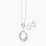 102721, HAMMERED GEOMETRIC LONG PENDANT NECKLACE