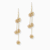 102724, DAINTY FLOWER BEADED DANGLE EARRING