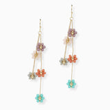 102724, DAINTY FLOWER BEADED DANGLE EARRING