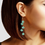 102724, DAINTY FLOWER BEADED DANGLE EARRING