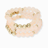 102728, BALL BEADED MULTI LAYERED STRETCH BRACELET