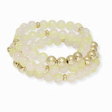 102728, BALL BEADED MULTI LAYERED STRETCH BRACELET