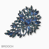 102731, FLORAL RHINESTONE PIN BROOCH