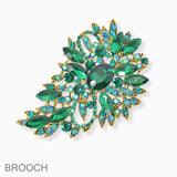 102731, FLORAL RHINESTONE PIN BROOCH