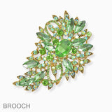 102731, FLORAL RHINESTONE PIN BROOCH