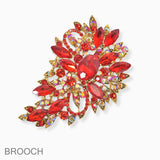 102731, FLORAL RHINESTONE PIN BROOCH