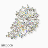 102731, FLORAL RHINESTONE PIN BROOCH