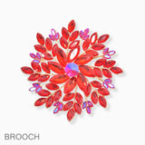 102732, FLORAL RHINESTONE PIN BROOCH