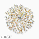 102733, FLORAL VINE RHINESTONE PIN BROOCH