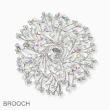 102733, FLORAL VINE RHINESTONE PIN BROOCH