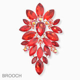 102735, OVERSIZED FLORAL RHINESTONE PIN BROOCH